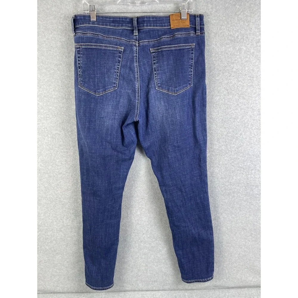 Lucky Brand Ava Skinny Jeans Women's Size‎ 14 Blue Distressed High Rise